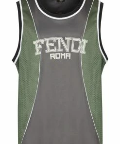 Fendi logo-print vest top