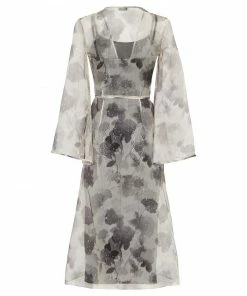 Fendi floral print sheer wrap dress