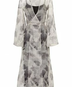 Fendi floral print sheer wrap dress