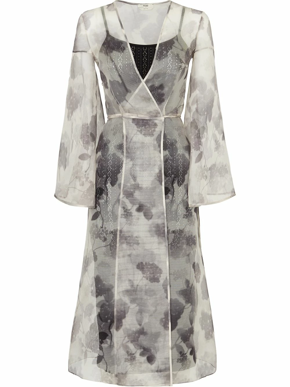 Promo β Fendi Floral print sheer wrap π dress day π dresses of women βοΈ 3 Fendi floral print sheer wrap dress
