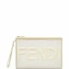 Fendi leather sheer pouch bag