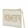 Fendi leather sheer pouch bag