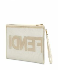 Fendi leather sheer pouch bag