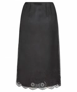 Fendi embroidered silk midi skirt