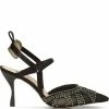 Fendi crystal-embellished slingback pumps