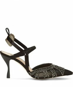 Fendi crystal-embellished slingback pumps