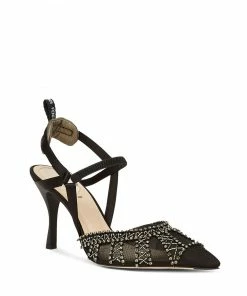 Fendi crystal-embellished slingback pumps