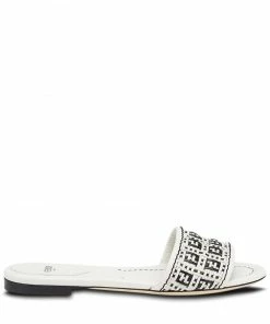 Fendi two-tone interwoven flat sandals