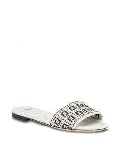 Fendi two-tone interwoven flat sandals