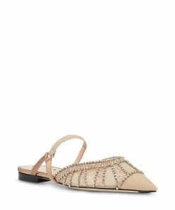 Fendi crystal-embellished flat mules
