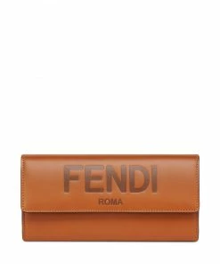 Fendi embossed logo continental wallet