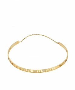 Fendi Baguette logo-lettering necklace