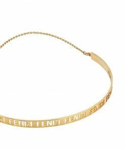 Fendi Baguette logo-lettering necklace