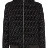 Fendi velvet FF zipped hooded jacket