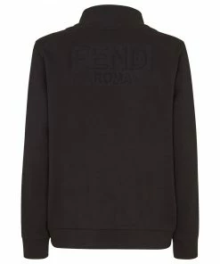 Fendi logo-embossed zip-up sweatshirt