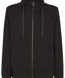Fendi logo-embossed zip-up sweatshirt
