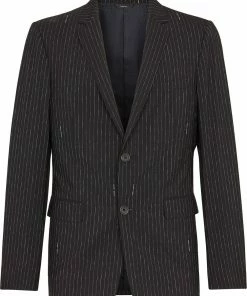 Fendi pinstriped wool suit jacket