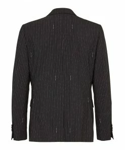 Fendi pinstriped wool suit jacket
