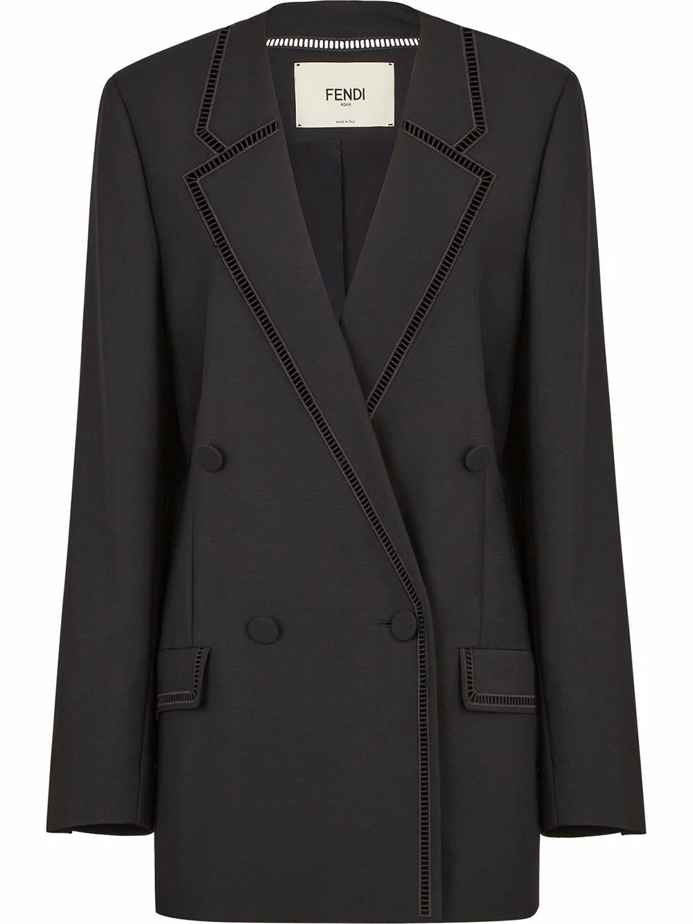 Best Pirce π Fendi Embroidered trim double breasted blazer blazers of women π 3 Fendi embroidered-trim double-breasted blazer