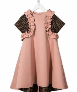 Fendi ruffle-detail short-sleeve dress