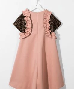 Fendi ruffle-detail short-sleeve dress