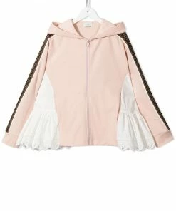 Fendi multi-panel design zip-fastening hoodie