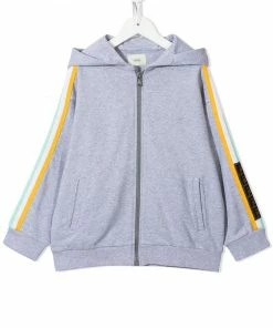 Fendi logo-tape stripe-detail hoodie