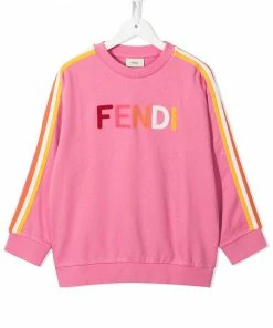 Fendi logo-print stripe-detail sweatshirt