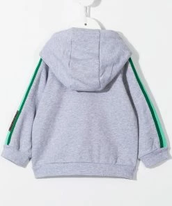 Fendi zipped side-stripe hoodie