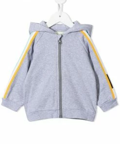 Fendi zipped side-stripe hoodie
