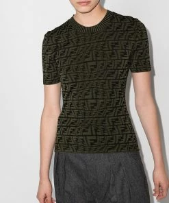 Fendi FF fisheye knitted top