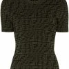 Fendi FF fisheye knitted top