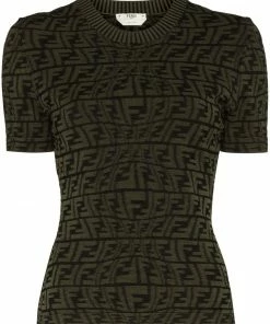 Fendi FF fisheye knitted top