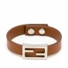 Fendi Baguette logo leather bracelet