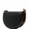 Fendi logo-embossed curved shoulder bag