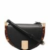 Fendi logo-embossed curved shoulder bag