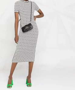 Fendi FF-motif midi sheath dress
