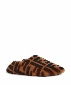 Fendi FF-print shearling loafers