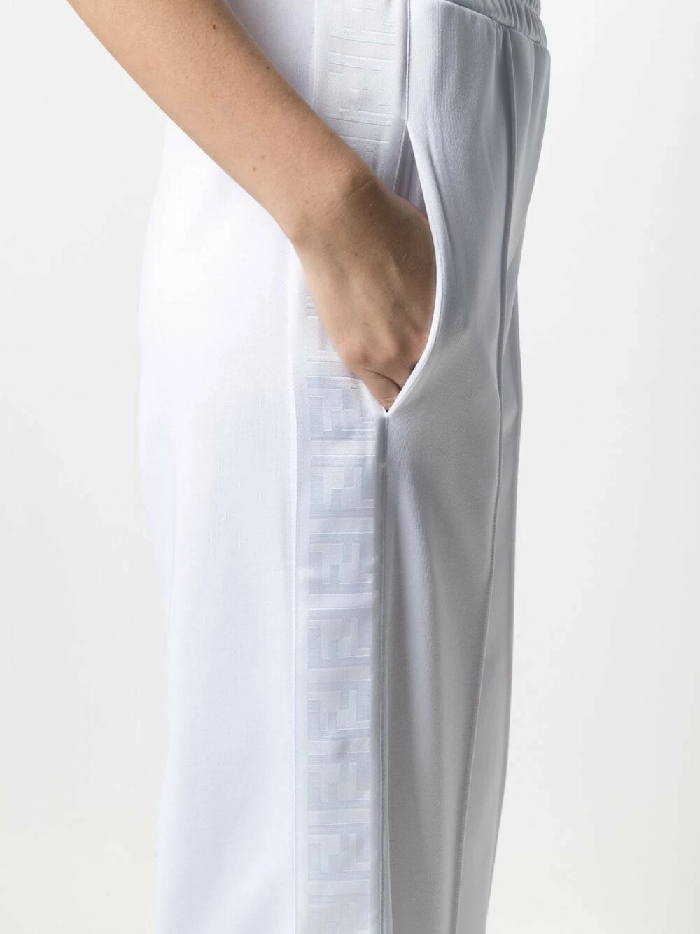 Top 10 π Fendi Logo panel wide leg trousers straight-leg pants of women π 7 Fendi logo-panel wide-leg trousers