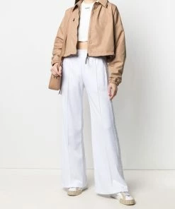 Fendi logo-panel wide-leg trousers