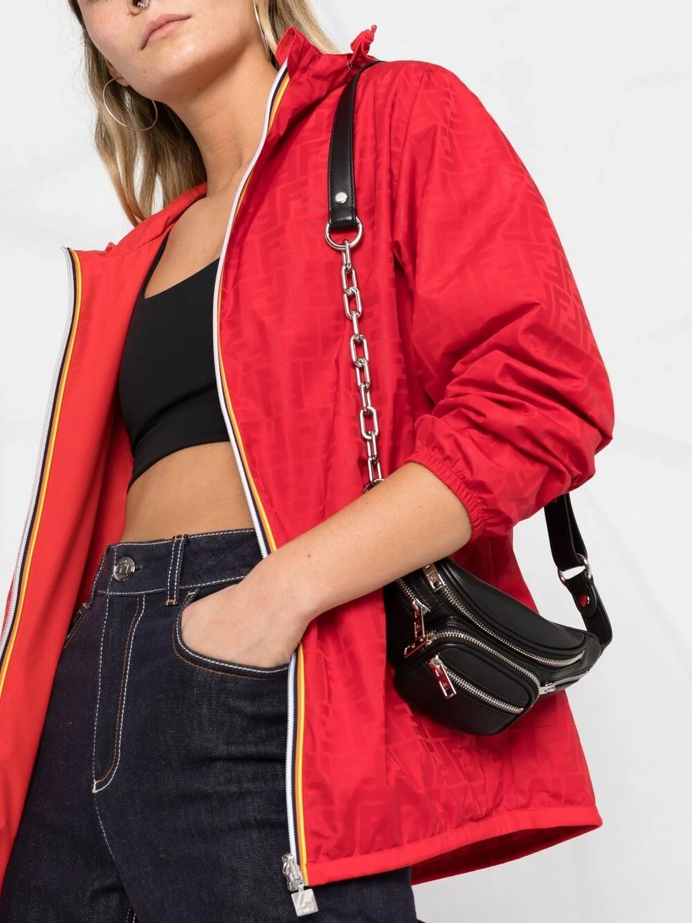 Coupon 😍 Fendi X K Way® reversible windbreaker jacket performance track jackets of women 🔥 7 Fendi x K-Way® reversible windbreaker jacket