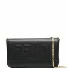 Fendi logo-debossed clutch bag
