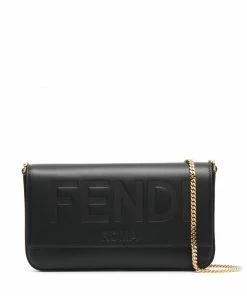 Fendi logo-debossed clutch bag
