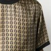 Fendi woven logo-print silk T-shirt