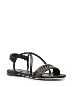 Fendi FF-motif interwoven flat sandals