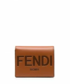 Fendi logo-embossed leather wallet