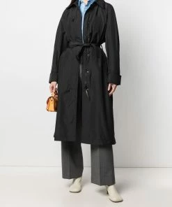 Fendi raised-logo trench coat