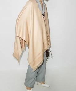 Fendi fringed trim logo poncho