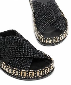 Fendi Reflections woven flatform sandals