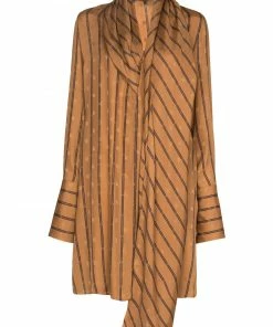 Fendi Karligraphy scarf-detail shirtdress
